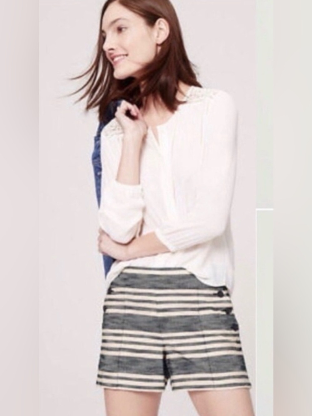 Ann Taylor Loft Tweed Striped Riviera Short